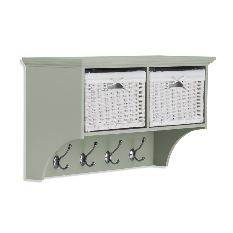 Erica Wall 4 - Hook Wall Mounted Coat Rack, Sage Green