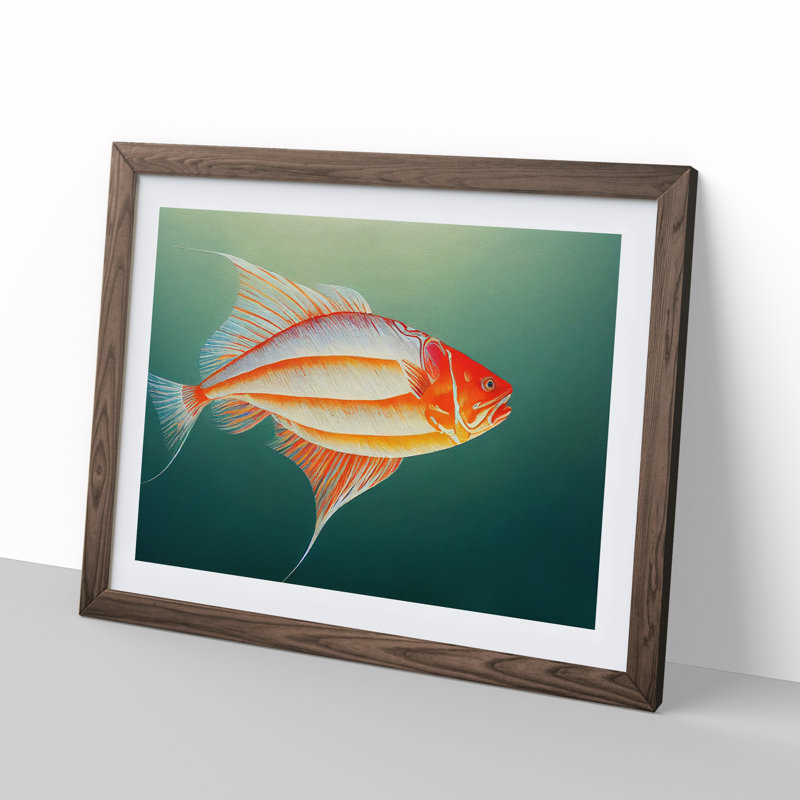 Intense Fish - Framed Print, 46cm H x 64cm W x 2cm D, Walnut