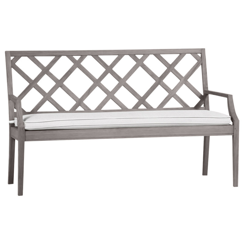 Banc 60 po Haley Teak - Huître, Huître teck, Sunbrella® ‑ lin neige, Welt