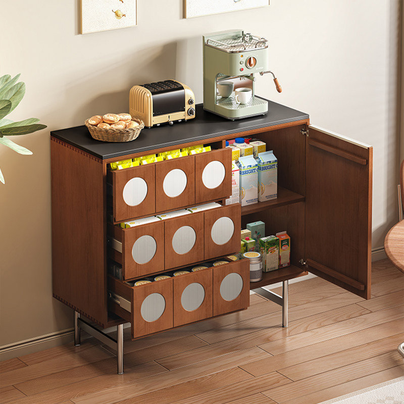 Buffet de 39,37 po en bois massif fritté de style moderne | Grand rangement pour le salon