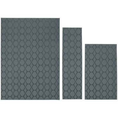 Ensemble de tapis en mousse de mer touffetée à motif géométrique Togut