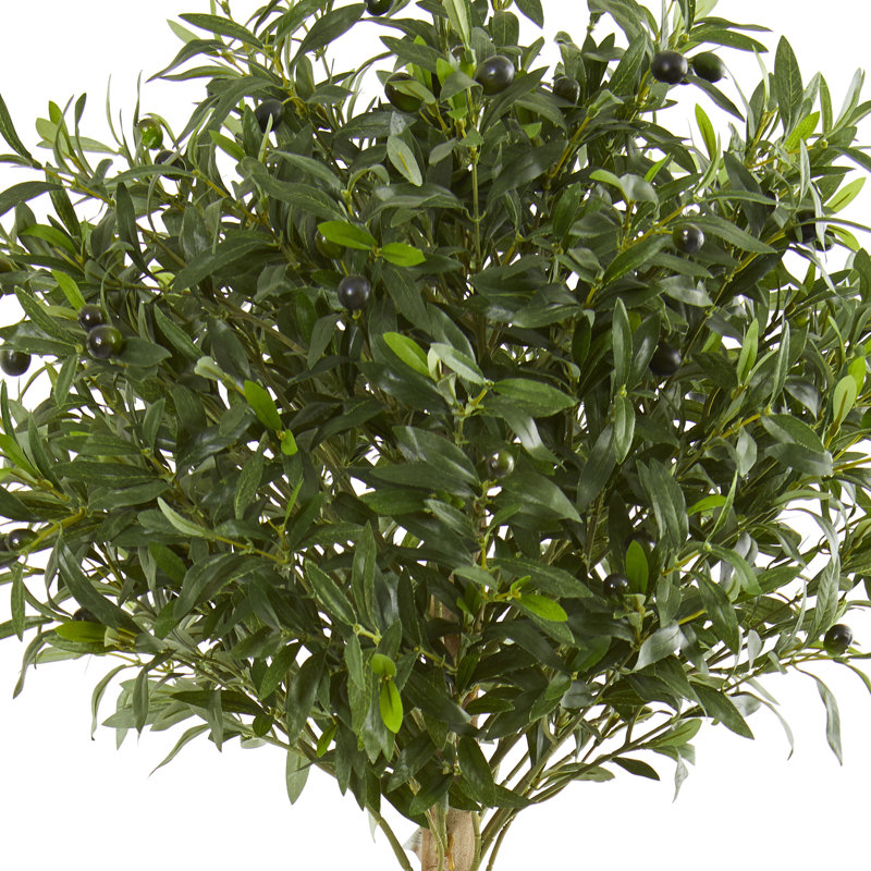 60 " H Faux Olive Tree in Earthenware Planter