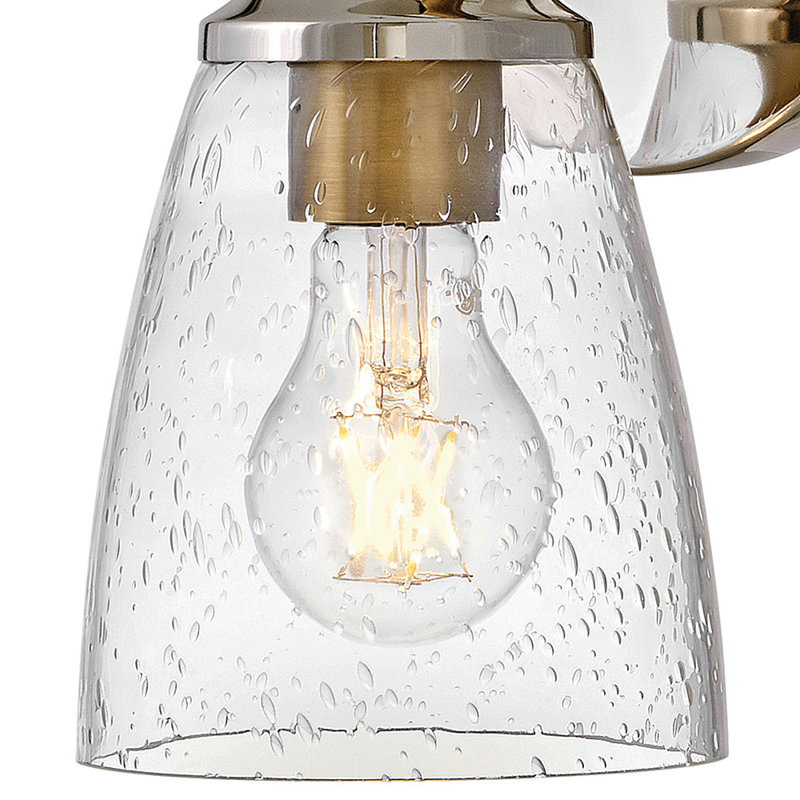 Easton Single Light Bath Vanity Fixture w/ Clear Seedy Glass Shade