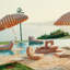 Club Umbrella - Bistro Dusty Pink Stripe