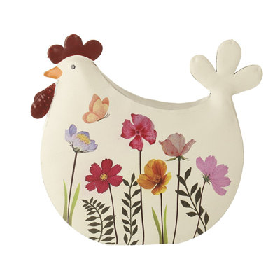 Floral Metal Hen Sml