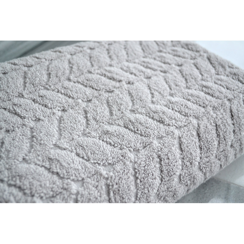Ensemble de serviettes en coton turc 3 pièces Kerr, Argent