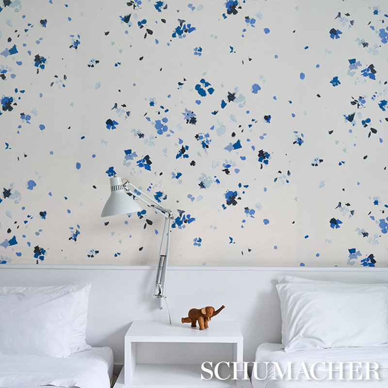 Schumacher X Backdrop Fairfarren Wallpaper, Clean Blue