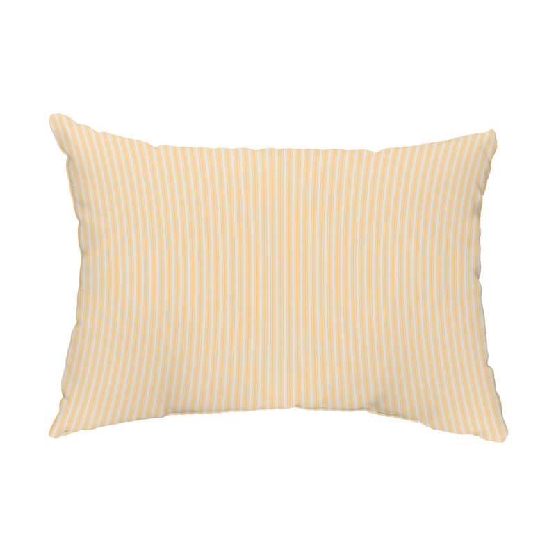 Striped Outdoor Reversible Throw Pillow, Yellow