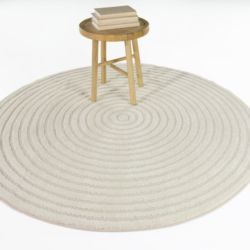 Sloane Cream Round Border Area Rug