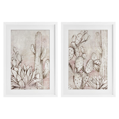 Botanical Oasis Guardians, ensemble de 2 reproductions encadrées sous verre, design par Luna Mavis