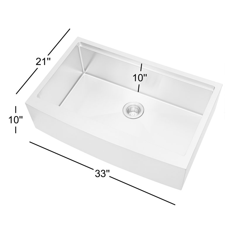 33'' L Single Bowl Stainless Steel Kitchen Sink