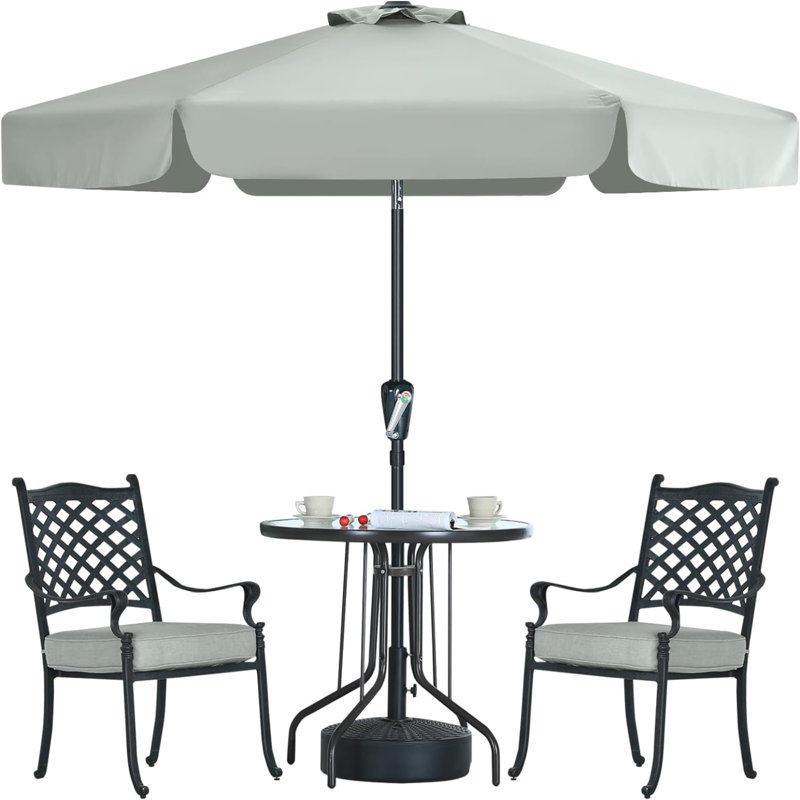 Cania Tilt Market Parasol, Grey, 240cm H x 270cm W x 270cm D