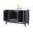 Tennant Brand 48 Inch Modern Freestanding Navy Blue Bertone Bathroom Vanity, Single Sink, White Quartz Top, Fully Assembled