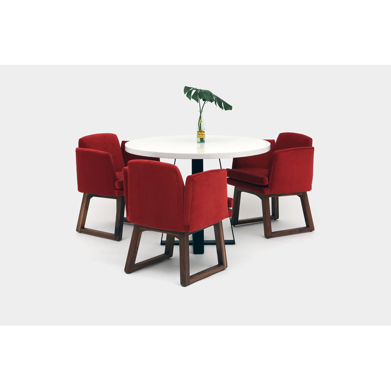 Sea Smoke Round Stone Dining Table, Misterio White, 36" W x 36" L