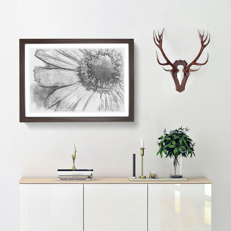 Pretty Flower in Abstract - Framed Print, Walnut, 40cm H x 60cm W x 2cm D