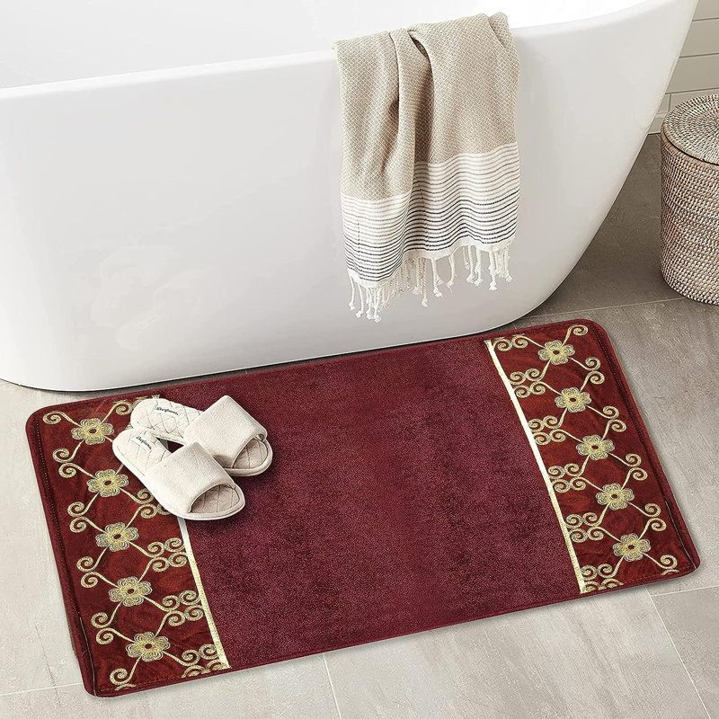 Etty Memory Foam Non-Slip Bath Rug, Rectangle 21" x 34"