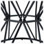 Table de salle à manger ronde 47,3 po pour 4-6, plateau industriel moderne en bois aggloméré grain de bois avec base en sablier noir-1830393862