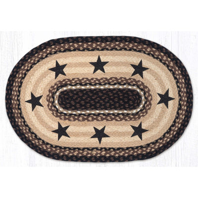 Tapis de sol ovale en jute tressé à la main 30 po