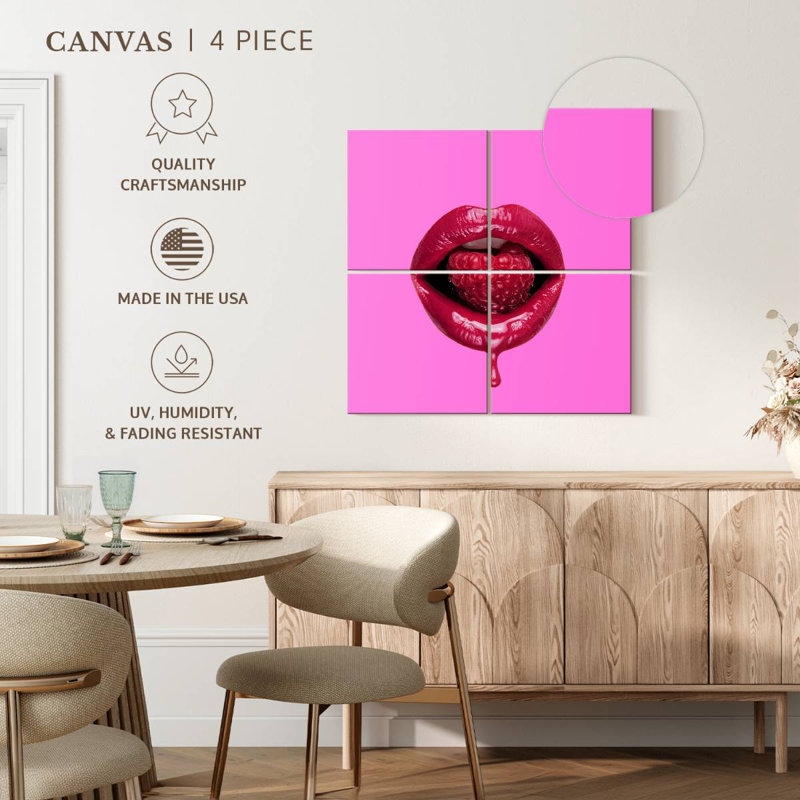 Raspberry Lips, 18" H x 18" W