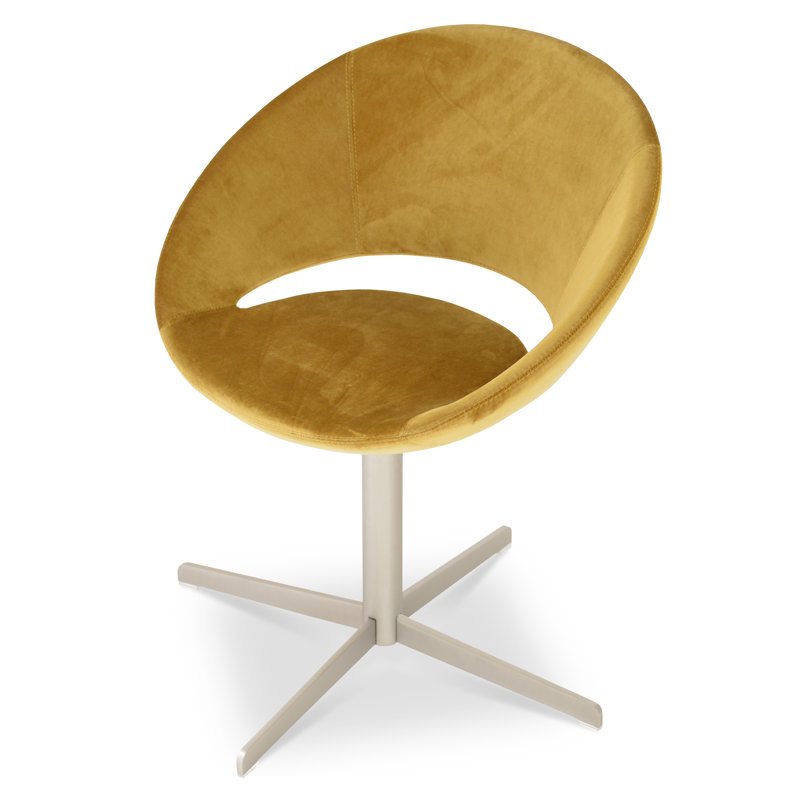 Fauteuil Papasan en velours de 23,75 po Crescent, Noir, Velours doré