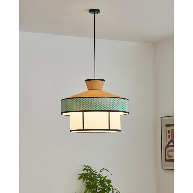 Lustre en tissu Wabi-Sabi, H 15,35 po x l 19,69 po x P 19,69 po