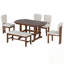Ensemble de table de salle à manger extensible 6 pièces avec banc et 4 chaises à structure en bois
