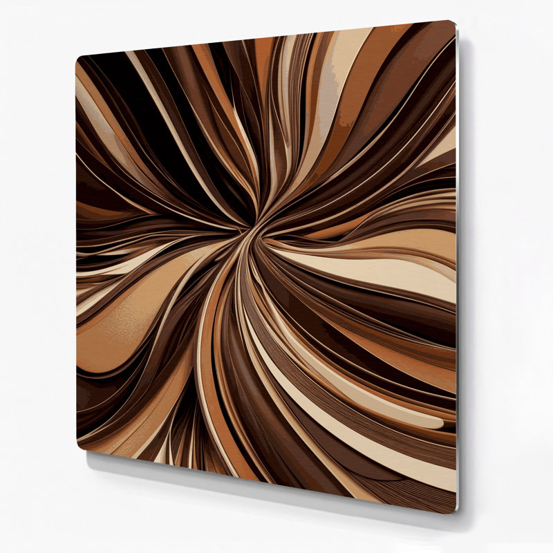Abstraction numérique 60, art mural en métal brun, 32" H x 32" W