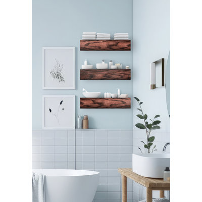 3 Piece Oak Floating Shelf