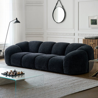 French Retro Design Black Sofa
