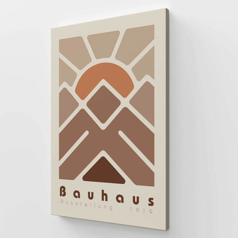 Bauhaus Sunset Geometry Canvas Print, Stretched Canvas, 72" H x 48" W x 1.25" D