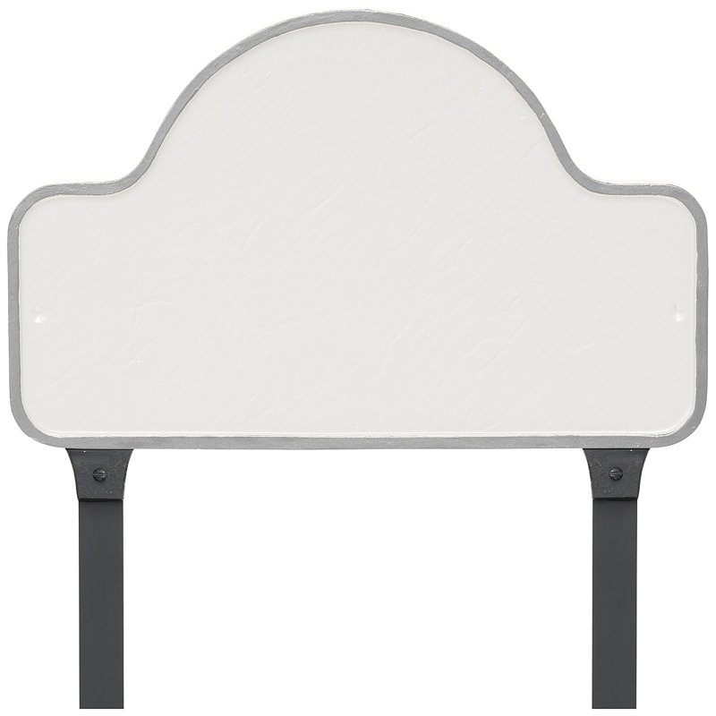 Plaque d'adresse avec arches et piquets Estate One Line Lexington Estate, Oui, Blanc / argent