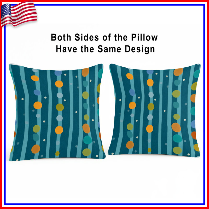 Polka Dots Throw Pillow, Pattern Double Sided Pillows, 14 x 14 inches