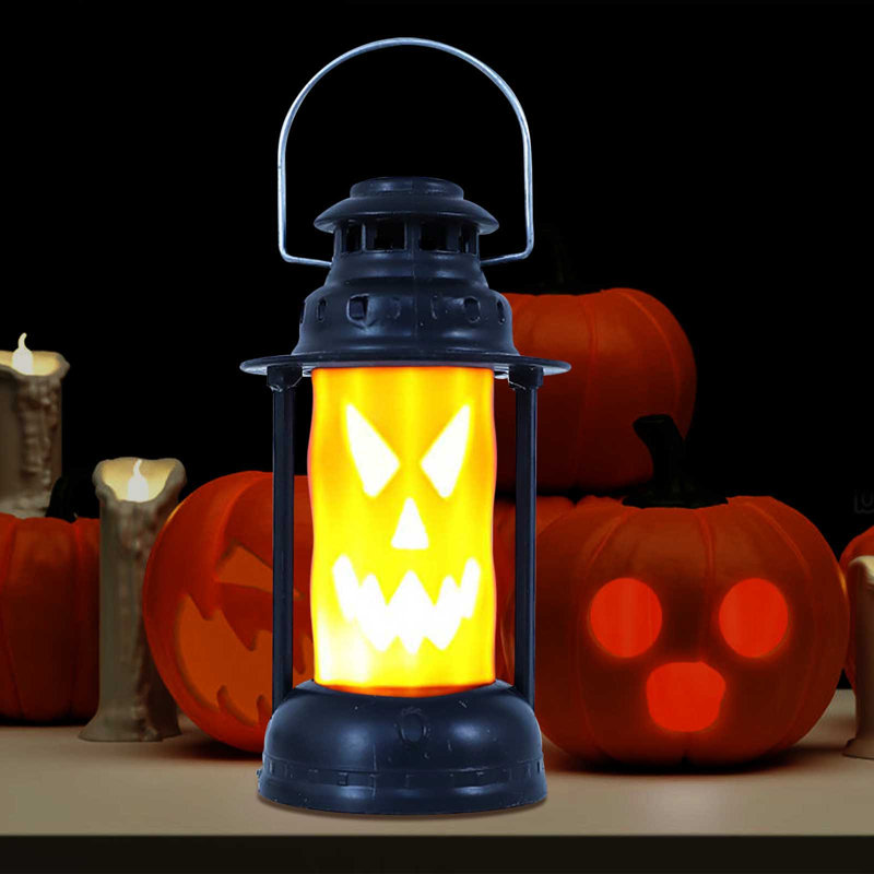 Décoration d'Halloween tête de mort de lampe de kérosène