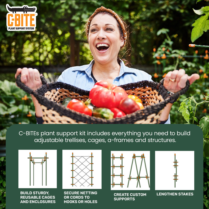  Kit de fabrication - Système de support de plantes modulaire avec 40 pinces brevetées et 8 piquets en acier