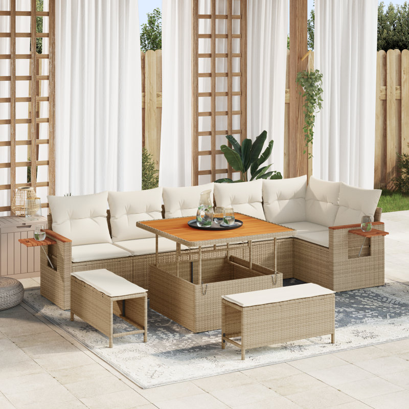 124cm Wide Patio Sofa with Cushions