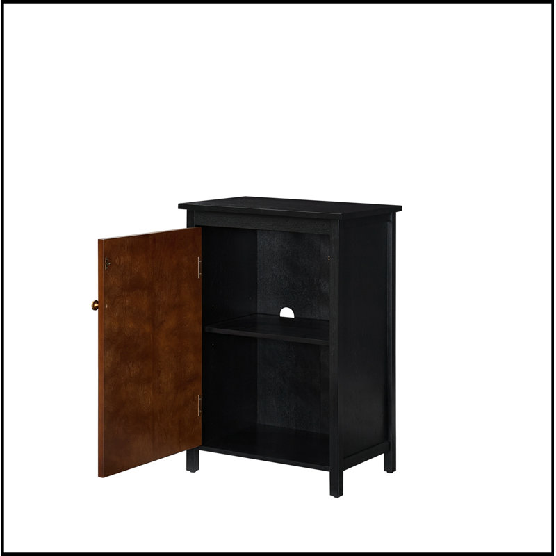 Arria avec portes et tablette ajustables, Noyer + noir