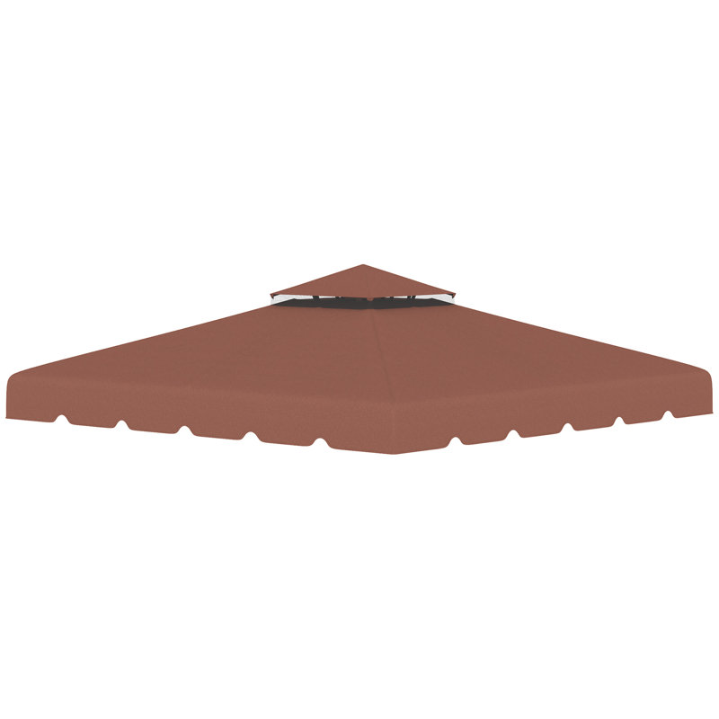 Auvent de remplacement pour abri de jardin de 10 pi x 10 pi Outsunny, toit supérieur de pavillon avec toit à double aération pour le patio extérieur de jardin (dessus seulement), café