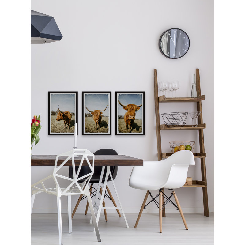 Triptyque de cornes, H 36 po x l 24 po