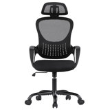 Rolling Work Chairs with Wheels and Adjustable Headrests