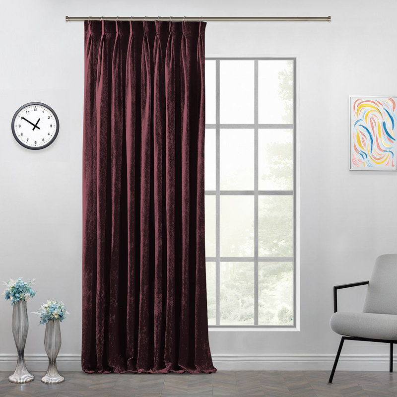 Room Darkening Single Curtain Panel, 190cm Width x 175cm Drop, Maroon