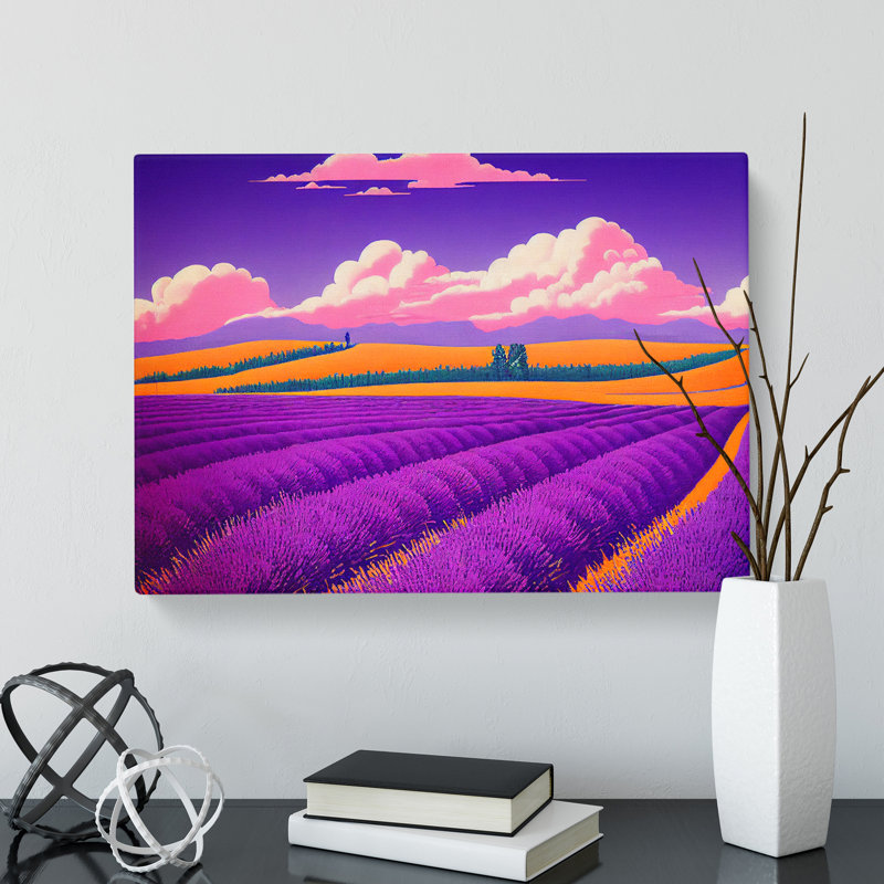 Ingenious Lavender Flower Field - Wrapped Canvas, 35cm H x 50cm W x 3cm D