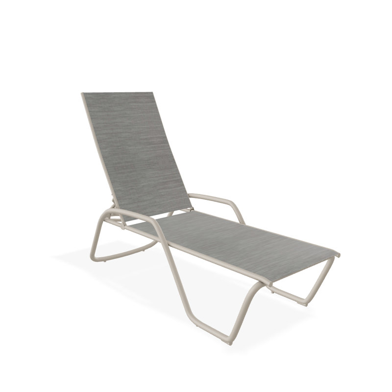 Outdoor Rust-Resistant Metal Chaise Lounge, Textured Desert, Sicily