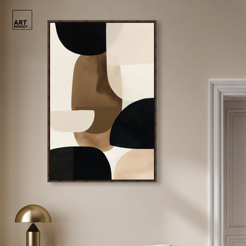 «Modern Totem Modern», reproduction d'art sur toile, art abstrait Boho, cadre noyer, 30 x 45, H 46 po x l 31 po, Walnut Frame