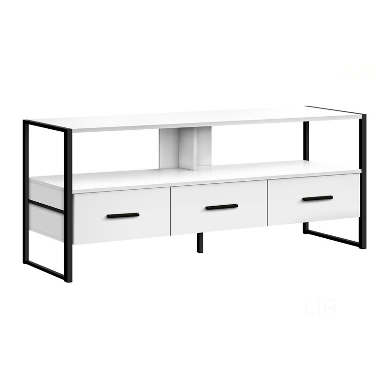 Modern 48 Inch TV Stand With Storage Drawers And Open Shelving, Ideal For Contemporary Living Rooms And Bedrooms, TV Stand
