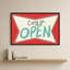 «Retro Open Sign» par Jen Bucheli - Impression sur toile-130881593-130881595
