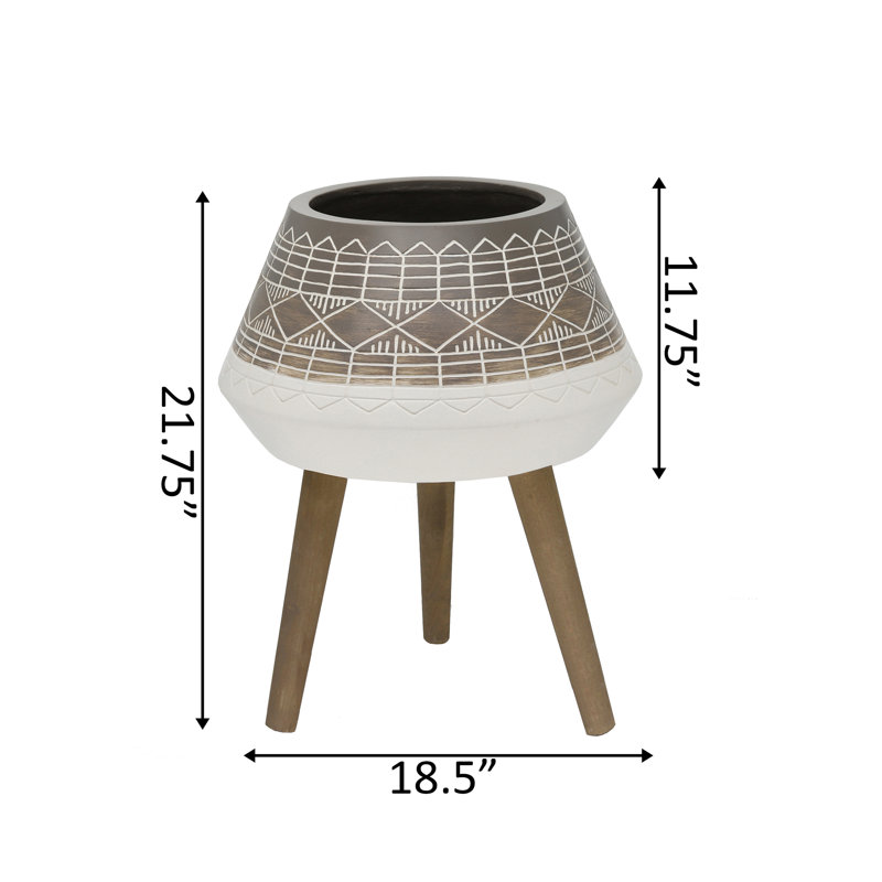 Homaira Pot Planter, Brown/Cream
