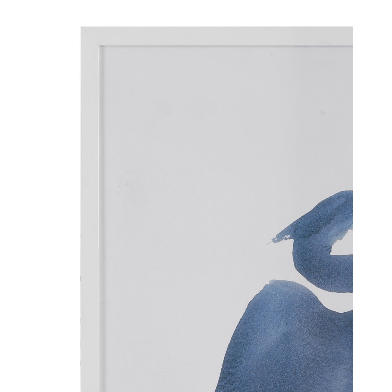 Heron In Blue Framed Prints Set of 2 – Matte White Frame, No Glass
