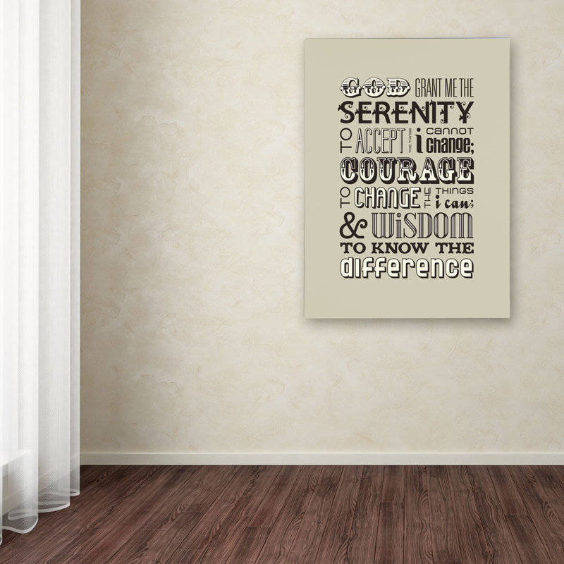 Serenity Prayer Black and Beige Framed Canvas Art