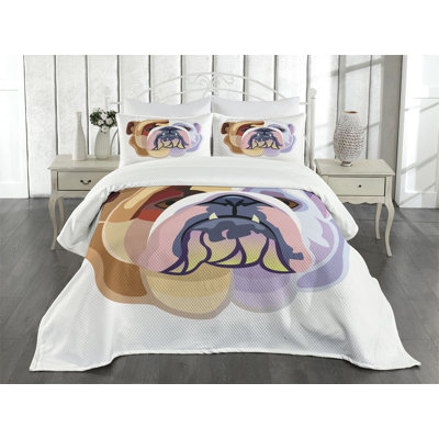 Adriti Polyester No Pattern Bedspread with Pillow Shams
