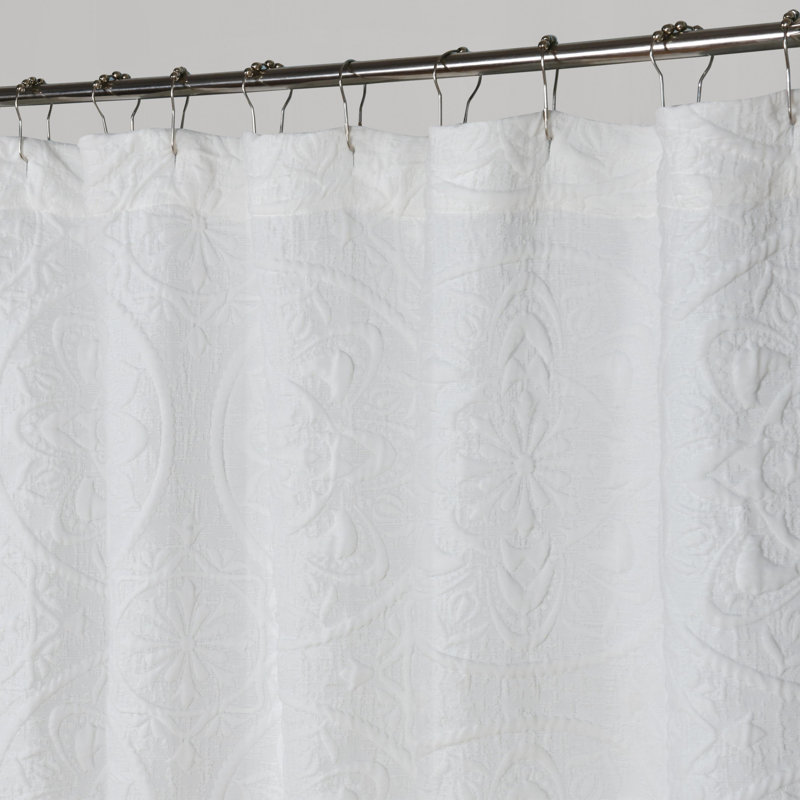  Rideau de douche Boheme Medallion Jacquard, Blanc